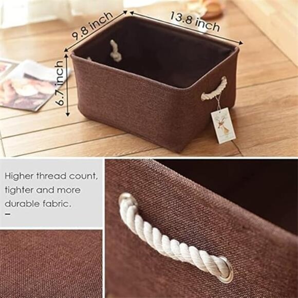 Storage Basket Fabric Storage Bin Shelf Basket Dog Toy Storage Basket - Picture 4 of 7